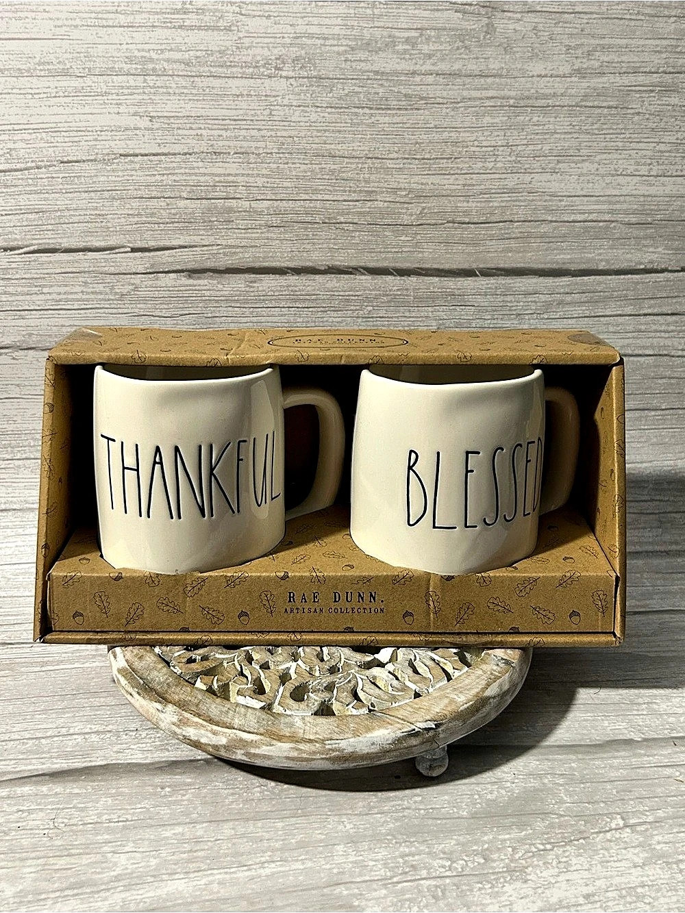 Rae Dunn Thankful & Blessed Mug Set16